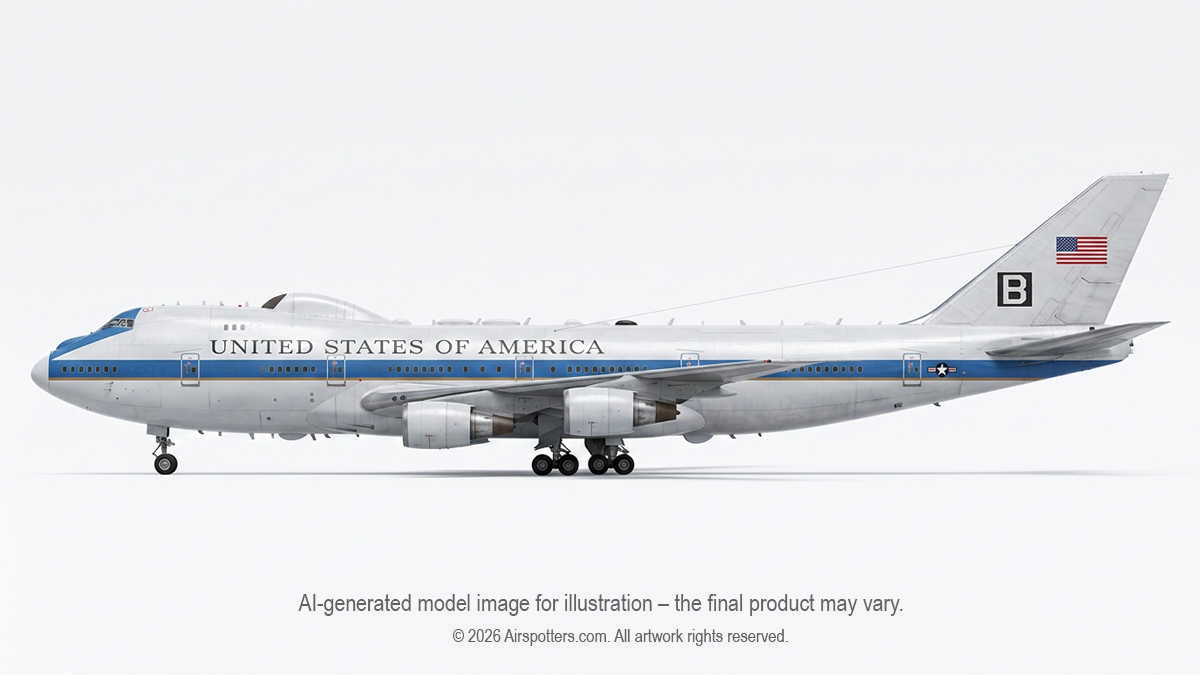 Inflight 200 United States Air Force Boeing E-4B 747-200B model in 1:200 scale