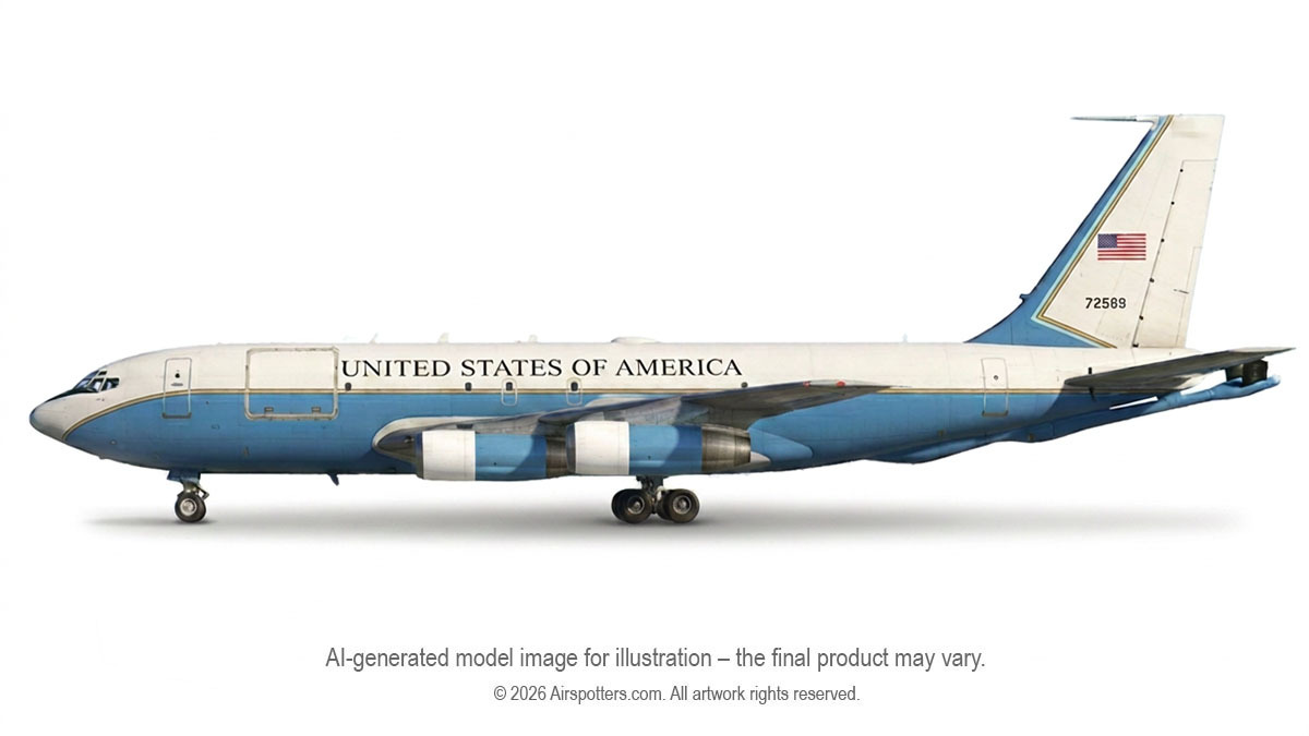 Inflight 200 USAF Boeing KC-135E Stratotanker 57-2589 polished model in 1:200 scale